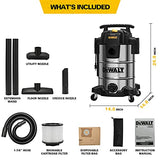 DeWalt DXV08S Wet/Dry Vacuum 8 Gallon 4 Peak HP, Stainless Steel, Silver DEWALT