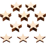 300 Pieces Wooden Stars Shape Unfinished Wood Stars Pieces Blank Wood Pieces Wooden Cutouts Ornaments for Craft Project and Christmas Party Wedding Gejoy
