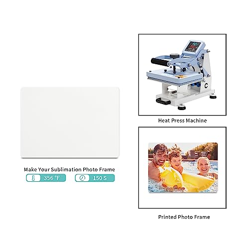 PYD Life 4 Pack Sublimation Photo Frame Home Decor Blanks 10" x 8" Rectangular 0.6 Inch Thickness MDF Hardboard White Wall Hanging with Stand for PYD Life