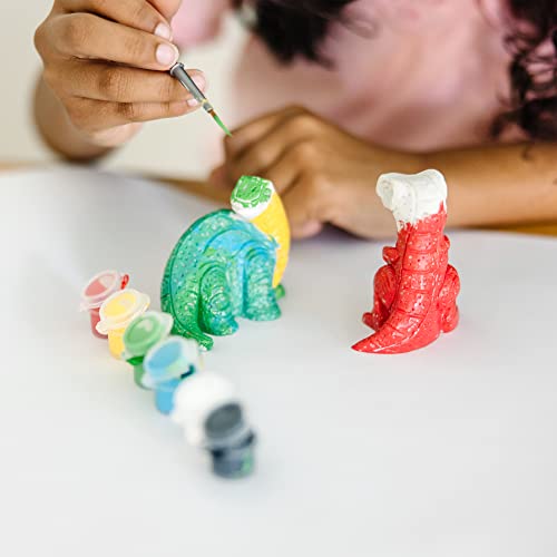 Melissa & Doug Created by Me! Dinosaur Figurines Craft Kit (2 Resin Dinosaurs, 6 Paints, Paintbrush) - WoodArtSupply