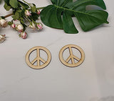 30pcs of Wood Peace Signs for Crafts,Unfinished Wood,Cutout Shapes,Wooden Cutouts,Peace Sign Cutouts (2'') RUIXUAN
