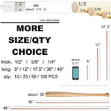 HOPELF 25PCS Dowel Rods Wood Sticks Wooden Dowel Rods - 1/4 x 17.5 Inch Bamboo Sticks - for Crafts，Hardwood Dowel Rod Assortment，Wooden Rod Sticks HOPELF