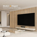 Olanglab Wood Slat Wall Panels, 2 Pack Wood Slats for Wall, 94.48"x 12.59"x 0.82" Each, 3D Wall Panels for Interior Wall Decor, (Warm Oak) Olanglab