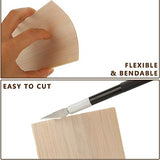 24 Pack Unfinished Basswood Sheets, 12 x 4 x 1/12 Inch Thin Plywood Wood Sheets, 2 mm Thick Basswood Sheets for Crafts, DIY Ornaments, Models SHUESS