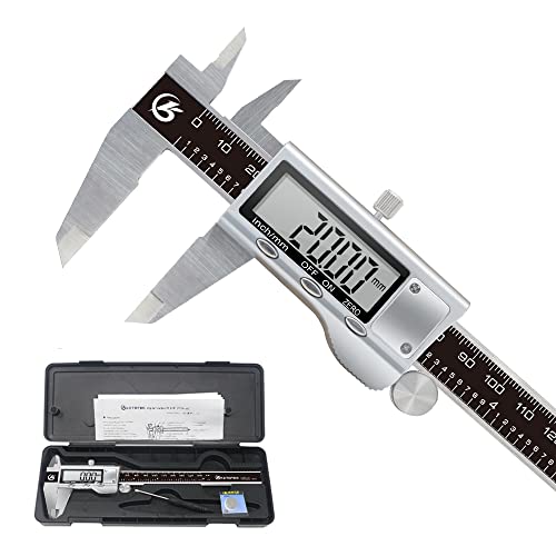 KETOTEK Digital Caliper 6 Inch Measuring Tool, Stainless Steel Electronic Vernier Calipers, Digital Micrometer with Large LCD Screen, inch/Metric - WoodArtSupply