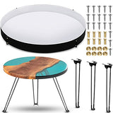 Lallisa 24 Inch Extra Large Resin Table Molds Round Epoxy Resin Molds Set with Metal Frame 3 Hairpin Legs for Table Epoxy Resin Table Mold Epoxy Lallisa
