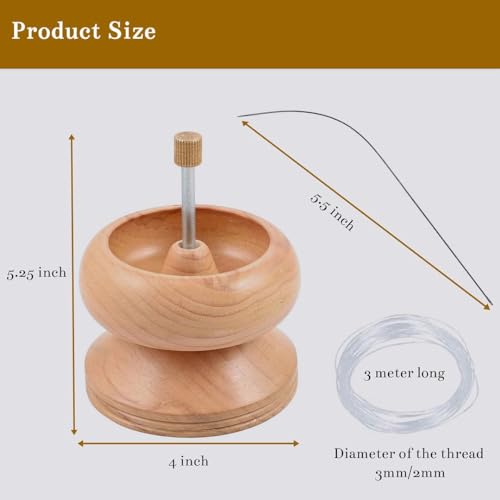 Shop LC Seed Bead Spinner with Big Eye Beading Needle, Clay Bead Spinner Kit Waist Beads Kit for Jewelry Making Bracelet Maker Stringing Pinewood - WoodArtSupply