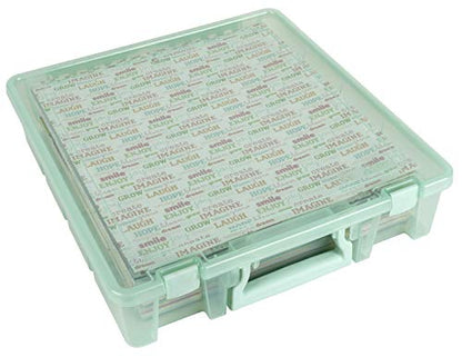 ArtBin 6955RJ Super Satchel 1-Compartment Box, Art & Craft Organizer, 1-Pack, Translucent Mint - WoodArtSupply