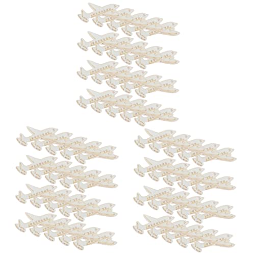 Gogogmee 60 Pcs Wooden Slices Crafts Wood Cutout Shapes Wooden Hanging Decoration Model Plane Crafts for Kids Ornament for Kids Developmental Toys Gogogmee