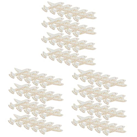 Gogogmee 60 Pcs Wooden Slices Crafts Wood Cutout Shapes Wooden Hanging Decoration Model Plane Crafts for Kids Ornament for Kids Developmental Toys Gogogmee