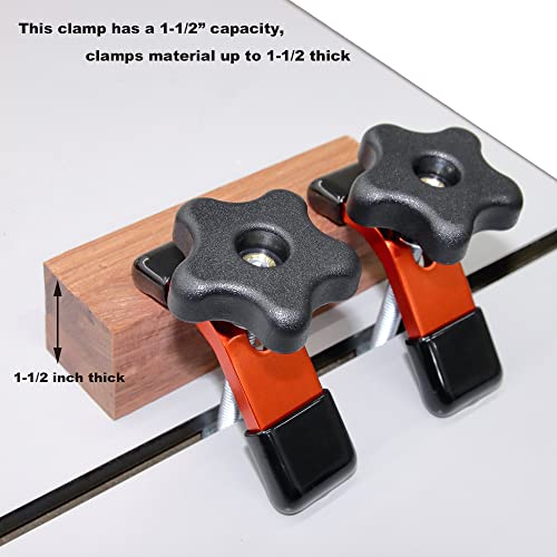 O'SKOOL 2 Pack Mini Hold Down Clamps Kit, 3-1/3” L x 1” Width T-Track CNC Router Clamp - WoodArtSupply