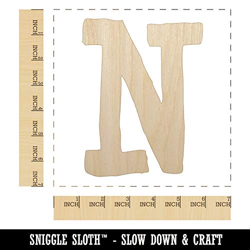 Letter N Uppercase Cute Typewriter Font Unfinished Wood Shape Piece Cu ...