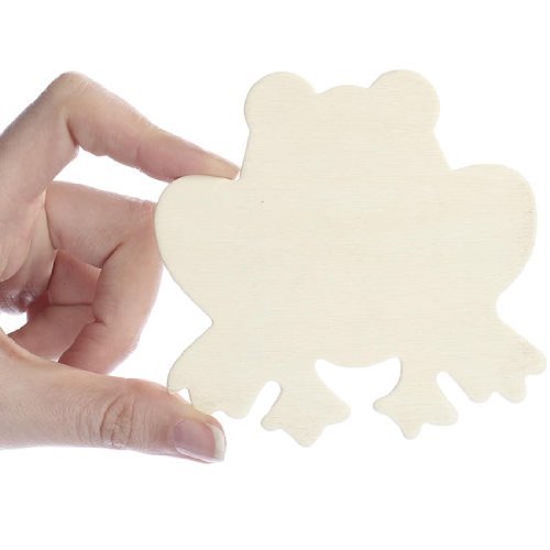 Package of 24 Unfinished Wood Sitting Frog Cutouts for Painting and Crafting WoodArtSupply