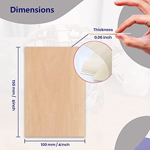 Unfinished Wood Pieces,25Pcs Basswood Sheets 1/16,Thin Plywood Wood Sheets for Crafts,Perfect for DIY Projects, Painting, Drawing, Laser, Wood