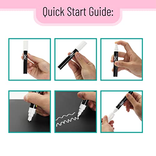 Mr. Pen- White Chalk Markers, 4 Pack, Dual Tip, 8 labels, White Liquid Chalk Marker, For Non-porous Surfaces, Chalk Markers, White Dry Erase Markers, Mr. Pen