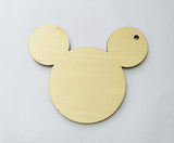 20PCS Of Natural Unfinished MICKEY MOUSE Wooden Disc For Jewelry DIY Keychain Birthday Wedding Crafts (2.5") RUIXUAN LASER CUT