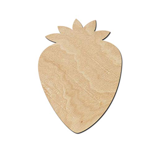 Strawberry Wood Cutouts for crafts, Laser Cut Wood Shapes 5mm thick Baltic Birch Wood, Multiple Sizes Available Elliefont Styles