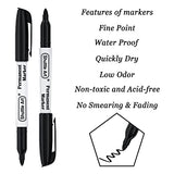 Shuttle Art Permanent Markers, 100 Pack Black Permanent Marker set,Fine Point, Works on Plastic,Wood,Stone,Metal and Glass for Doodling, Marking Shuttle Art