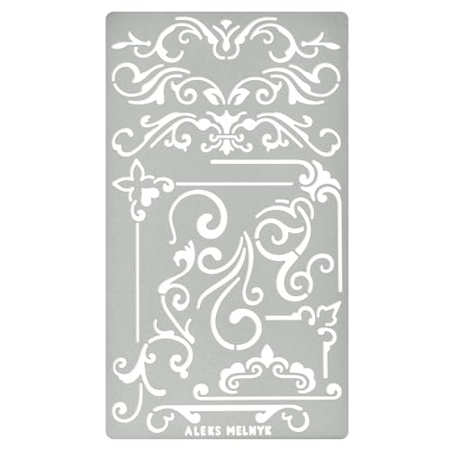 Aleks Melnyk No.3 Metal Journal Stencil, Wood Burning, Flowers and Vines, Ornament, Vintage, Finds Small Stencil Patterns, Pyrography, Engraving, Aleks Melnyk