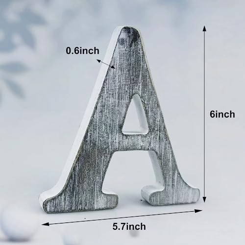 WOODOUNAI 6 Inch Wood Letters Unfinished Rustic Wood Letters for Wall Decor Decorative Standing Letters Slices Sign Board Decoration for Craft Home woodounai