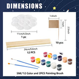 Pllieay 63PCS Solar System Foam Ball Kit Includes Color Pigments, Palette, Mixed Sized Polystyrene Spheres Balls, Toothpick Flag, Painting Brushes, Pllieay
