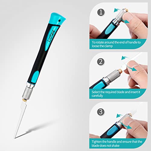 LitKiwi Model Craft Hand Saw Kit(with 14PCS Saw Blades),Modeling Knife Hacksaw Tool,DIY Mini Razor Saw Kit for Handcrafted, DIY models and Other Fine LitKiwi