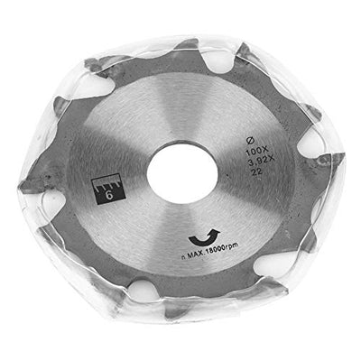 6 Tooth 22mm Bore Biscuit Joiner Blade, 100mm / 4inch Carbide Biscuit Jointer Blade Cutter Replacement, 6 Tooth Carbide Plate Joiner Blade,