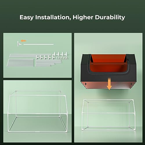 Creality Laser Engraver Enclosure, Laser Enclosure with Exhaust Fan and Pipe, Large Eye-Protection Viewing, Fits Most Engraving Machine, Insulates - WoodArtSupply