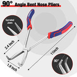 WORKPRO 3PC Long Reach Pliers Set, 11 Inch Extra Long Needle Nose Pliers Set Includes Long Reach Straight Pliers, 90° Bent Nose Pliers, 45°Bent Nose WORKPRO