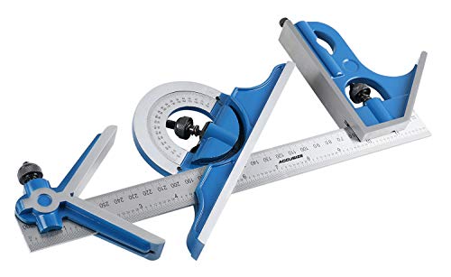 Accusize Industrial Tools Combination Square Set, 12''/300mm, 4 Pcs/Set, 0000-8108 - WoodArtSupply