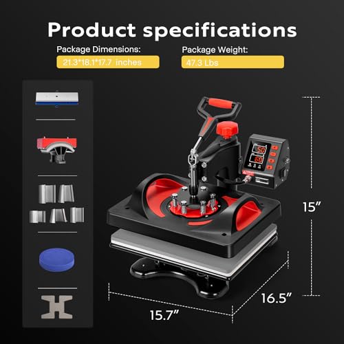 VIVOHOME Upgraded 11 in 1 Heat Press Multifunctional Swing Away Clamshell Printing Sublimation VIVOHOME