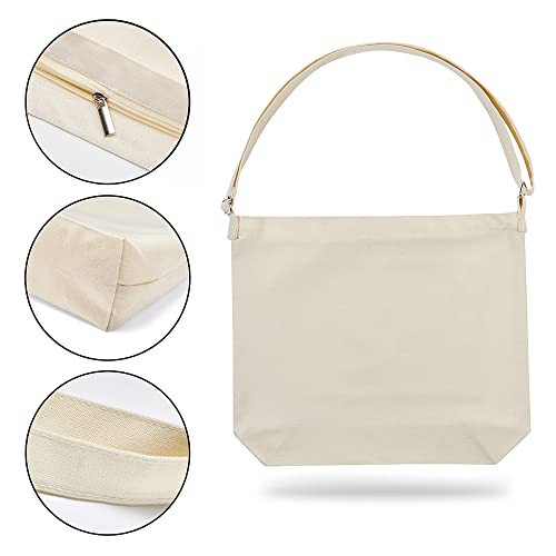 Draw blank off-white Women's blank large Size Canvas Crossbody Tote Handbags Shoulder Bag Hobo Casual Tote Diy/gifts/aesthetic/personalized - WoodArtSupply