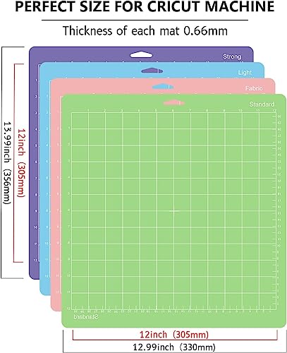 Gwybkq Cutting Mats 12x12 for Cricut Explore One/Air/Air 2/Maker 3/Maker 4 Pack Adhesive Sticky Non-Slip Durable Mat Replacement Accessories - WoodArtSupply