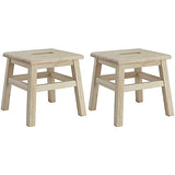 eHemco Solid Hardwood Step Stool, 12.25 Inches, Unfinished, Set of 2 eHemco