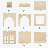 Navaris Rabbit Castle - Wooden Hideaway Playhouse for Pet Bunny - MDF & Pine Wood Rabbit Toy House - Bunny Hideout Fort - 27.2" x 9.4" x 10" Navaris