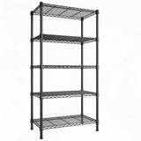 REIBII Wire Shelving Rack 5-Tier Metal Shelves for Storage Adjustable Garage Shelving Heavy Duty Storage Shelves for Storage Rack, 24" W X 14" D X REIBII