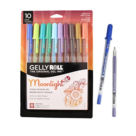 SAKURA Gelly Roll Moonlight 06 Gel Pens - Fine Point Ink Pen for Journaling, Art, or Drawing - Assorted Earth & Jewel Tone Ink - Fine Line - 10 Pack SAKURA