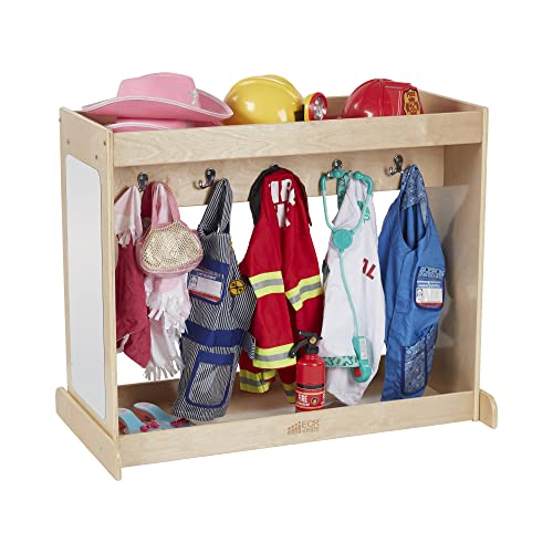 ECR4Kids Streamline Toddler Dress-Up Island, Costume Organizer, Natural, 35.8x20x30 inches ECR4Kids
