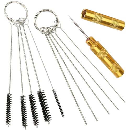BLMHTWO 11 Pieces Airbrush Cleaning Kit, Airbrush Accessories Airbrush Spray Cleaning Repair Tool Kit Includes 1 Piece Wash Needle 5 Pieces Cleaning BLMHTWO