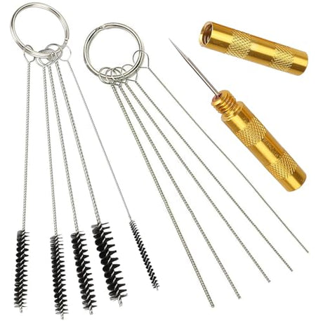 BLMHTWO 11 Pieces Airbrush Cleaning Kit, Airbrush Accessories Airbrush Spray Cleaning Repair Tool Kit Includes 1 Piece Wash Needle 5 Pieces Cleaning BLMHTWO