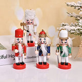 PartyKindom 4pcs Nutcracker Xmas Party Props Xmas Decorations Unfinished Wood Crafts Christmas Soldiers Xmas Style Pendants Xmas Supplies Puppets PartyKindom