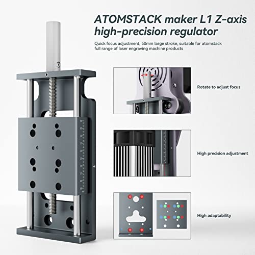 ATOMSTACK L1 Z Axis Height Adjuster for Laser Engraver - Z Axis Lift Focus Control Set for ATOMSTACK A5 Pro/X30 Pro/X20 Pro/S20 Pro /A20 Pro/X7 Pro - WoodArtSupply