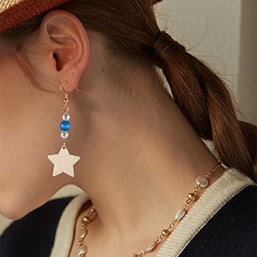 PH PandaHall 160pcs 8 Styles Undyed Wood Pendants Small Natural Star Moon Shapes for Earring Necklace Jewelry DIY Craft Making Tree Ornaments Hanging PH PandaHall