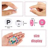 QUEFE 13000pcs, 60 Colors, Clay Beads for Bracelet Making Kit, Flat Round Polymer Heishi Beads with Letter Beads for DIY Craft Gifts, Necklace QUEFE
