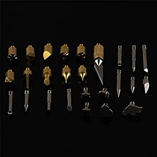 Chironal 28pc Wood Burning Pen Tips With Stencil Set Soldering Iron Working Carving Burner For Working Tools - WoodArtSupply