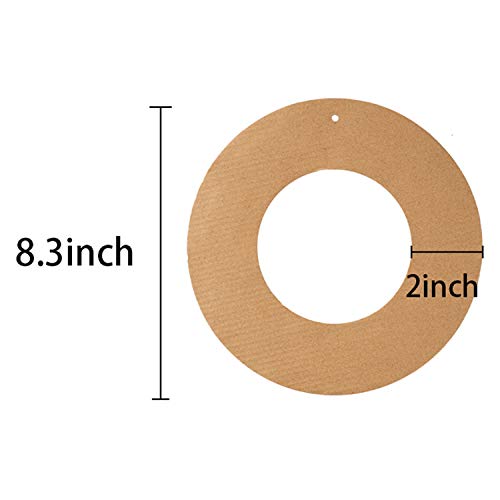 20 Pieces Hanging Wreaths Paper Round Christmas Ornaments with 20 Strings Ropes for Wedding DIY Craft Festival Halloween Decoration MixTeach