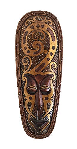 OMA African Mask Wall Hanging Wood Carved Goddess Of Love & Protection African Home Decor Gift - LARGE SZ - 21" (Fortune)