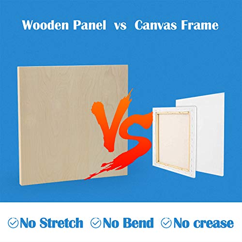 Falling in Art Unfinished Birch Wood Canvas Panels Kit, Falling in Art 4 Pack of 12x12’’ Studio 3/4’’ Deep Cradle Boards for Pouring Art, Crafts, - WoodArtSupply