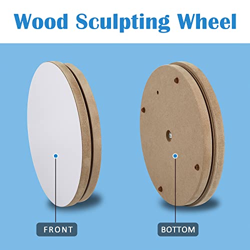 Falling in Art 12" Banding Wheel, Wood Turn Table Sculpting Wheel for Pouring, Painting, Spraying - Round Lightweight Sculpting Stand Wood Base for Falling in Art