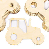 Pack of 24 Unfinished Wood Farm Tractor Cutouts - Made in USA Blank Tractor Wooden DIY Shapes for Scouts, Camps, Vacation Bible School, & Birthday Factory Direct Craft